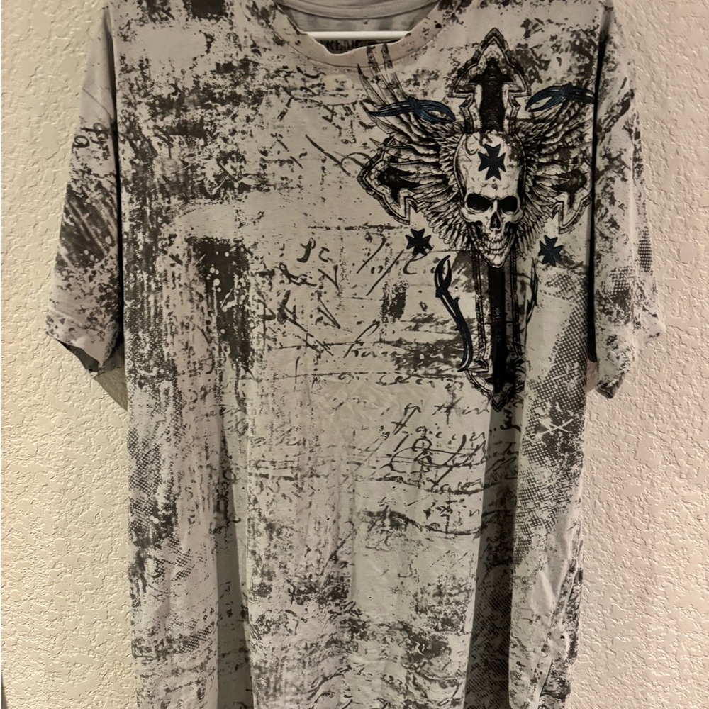 Extreme couture Skull T-Shirt - Gray